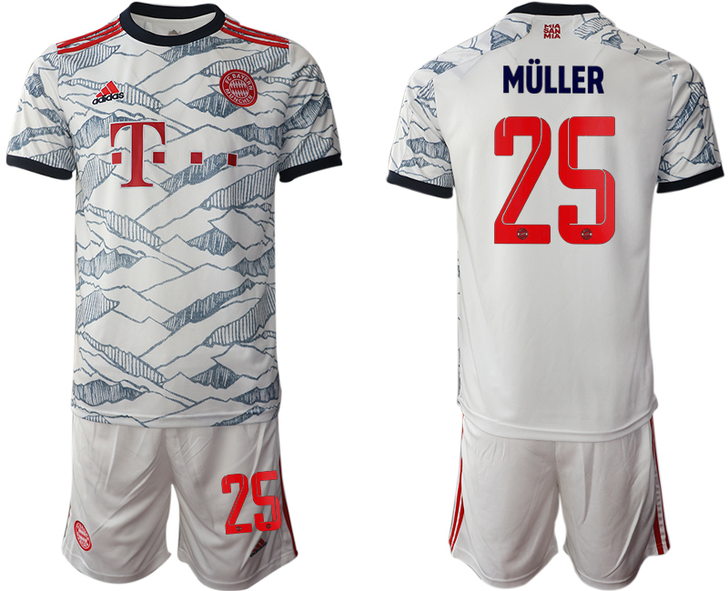 Men 2021-2022 Club Bayern Munich away white #25 Soccer Jersey